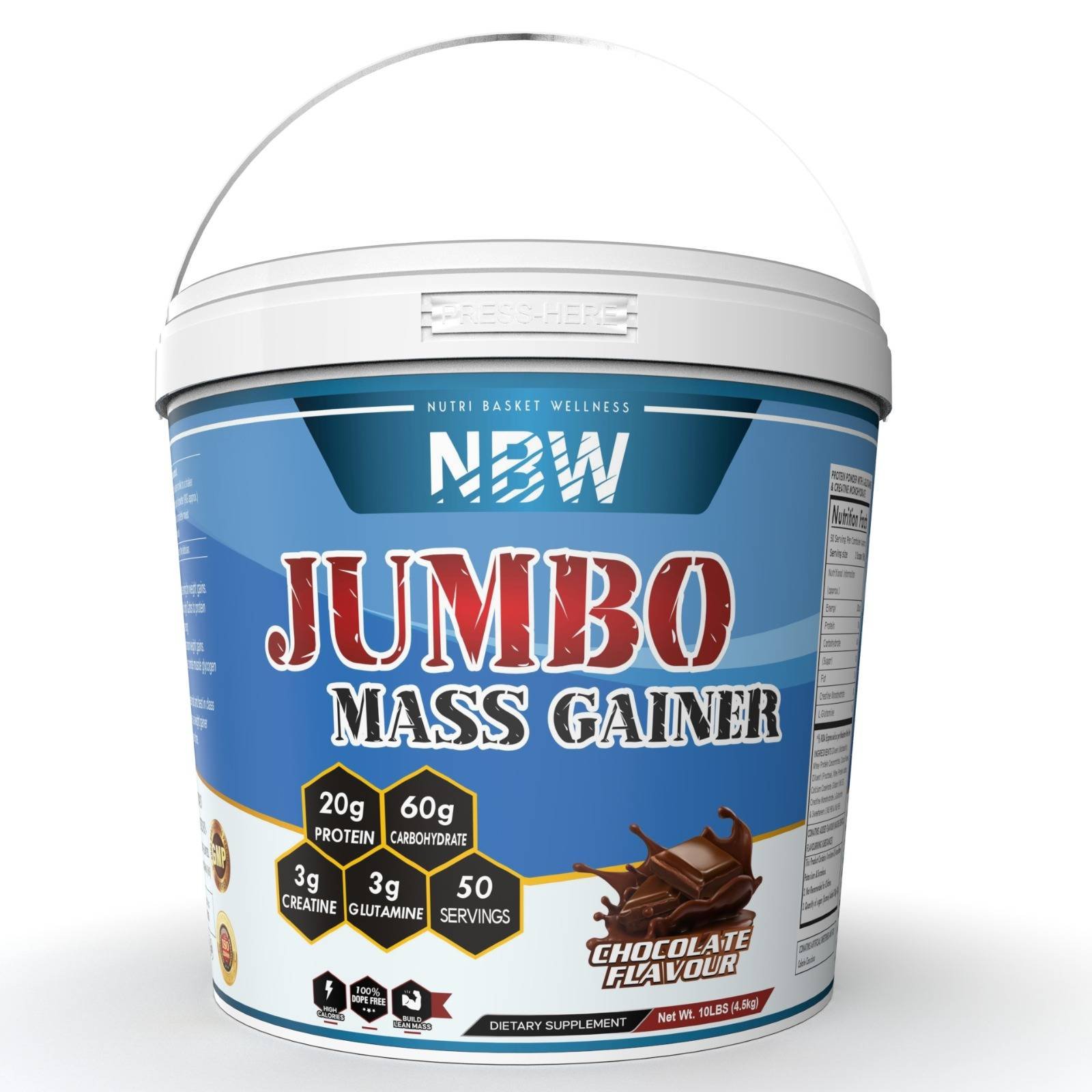 NBW Jumbo Mass Gainer | High Calories – High Protein – With Creatine & Glutamine