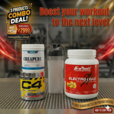 Next-Level Workout Performance Stack: 3-Products Combo Deal (Creapure Creatine + Cellucor C4 Pre-Workout + Electro Load Isotonic Drink)