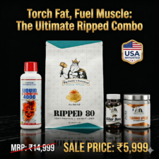 The Big Daddy’s Nutrition Ultimate Ripped Combo – Ripped 80 Lean Protein (2 Lbs, Kesar Malai Kulfi), Liquid L-Carnitine 4000, Killer Bees & Thermo Speed Fat Burner Stack