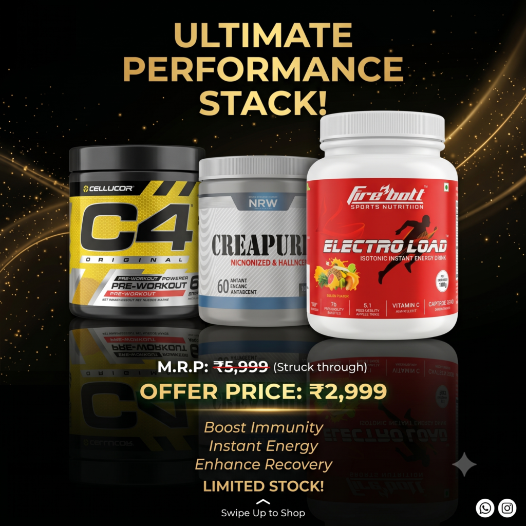 Ultimate Performance Stack – Cellucor C4 Original Pre-Workout + Creapure Micronized Creatine + FireBott Electro Load