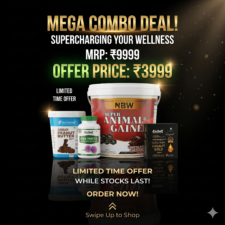 NBW Super Animal Gainer Combo (4kg Stack) with 100% Pure Shilajit Gold, Milk Thistle, and Crispy Chocolate Peanut Butter