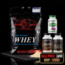 Bad Boy Nutrition Dual-Action Whey Protein & Joint Support Stack (Includes Milk Thistle, Cordyceps & Black Cobra)