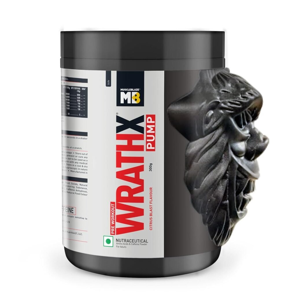MuscleBlaze Pre Workout WrathX PUMP Powder, 300g