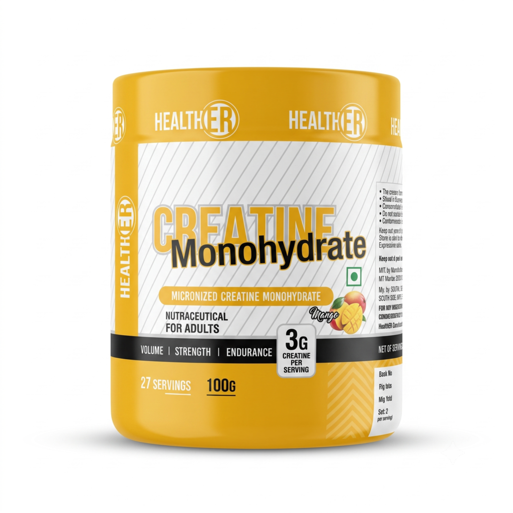 Healther Micronized Creatine Monohydrate (100g, 27 Servings)