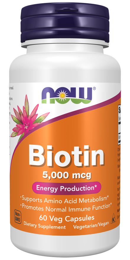 NOW Biotin 5,000 mcg Veg Capsules
