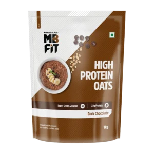MUSCLEBLAZE High Protein Oats, Gluten Free, Dark Chocolate Pouch (1 kg)