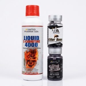 Ultimate Fat-to-Fit Transformation Combo | Premium L-Carnitine Liquid 4000mg + Thermogenic Fat Burner (Black Viper) + Performance Enhancer (Killer Bees)
