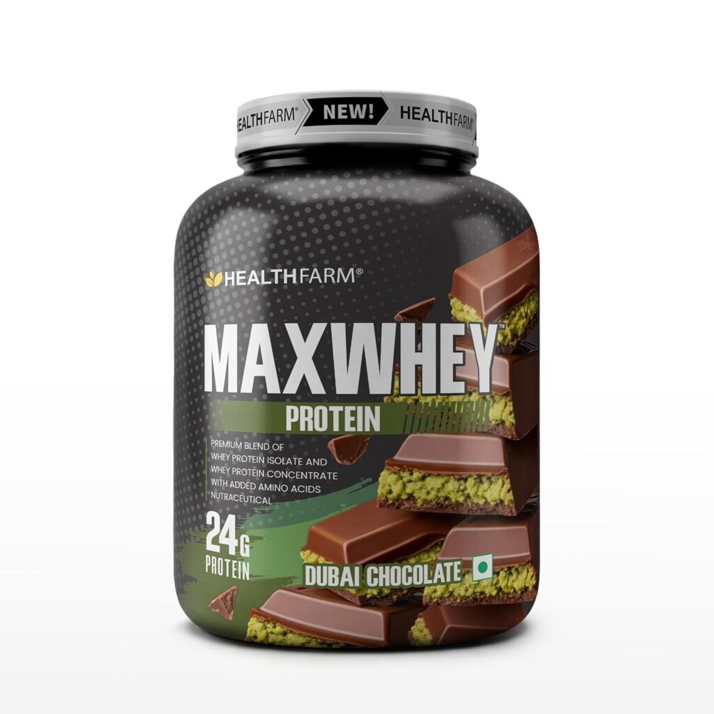Healthfarm MaxWhey Whey Protein Powder | 24g Protein | Fast Absorbing Protein