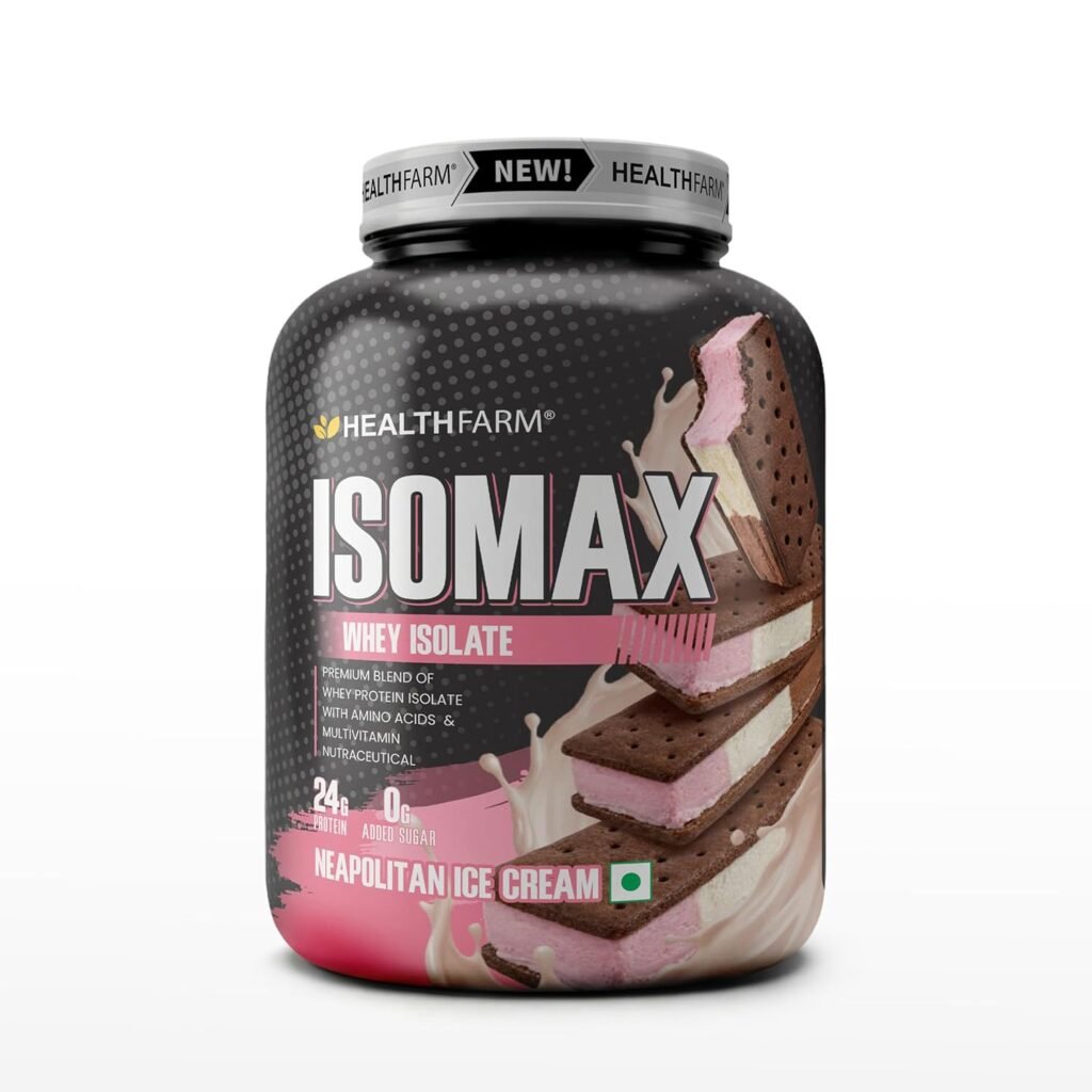 Healthfarm ISOMAX Whey Isolate Protein | 24g Protein per Serving | Zero Added Sugar | Fast Absorption | Lean Muscle Support 2kg